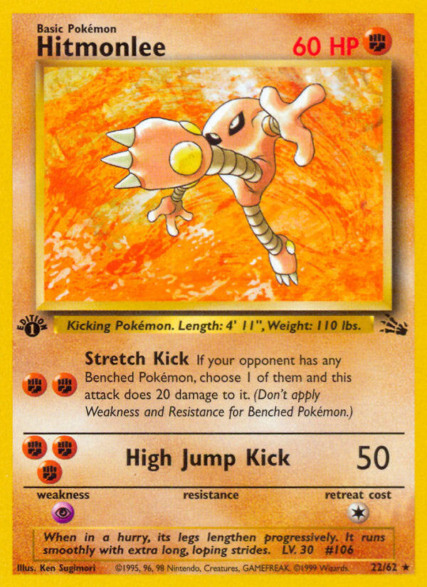 Fossil set Non Holo Hitmonlee #22/62 first edition